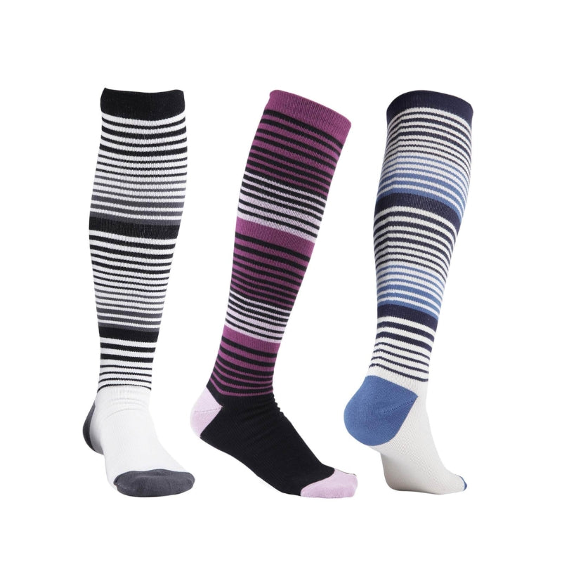 Knee High Travel Compression Socks 3 Pair Pack 8-5 mmHg