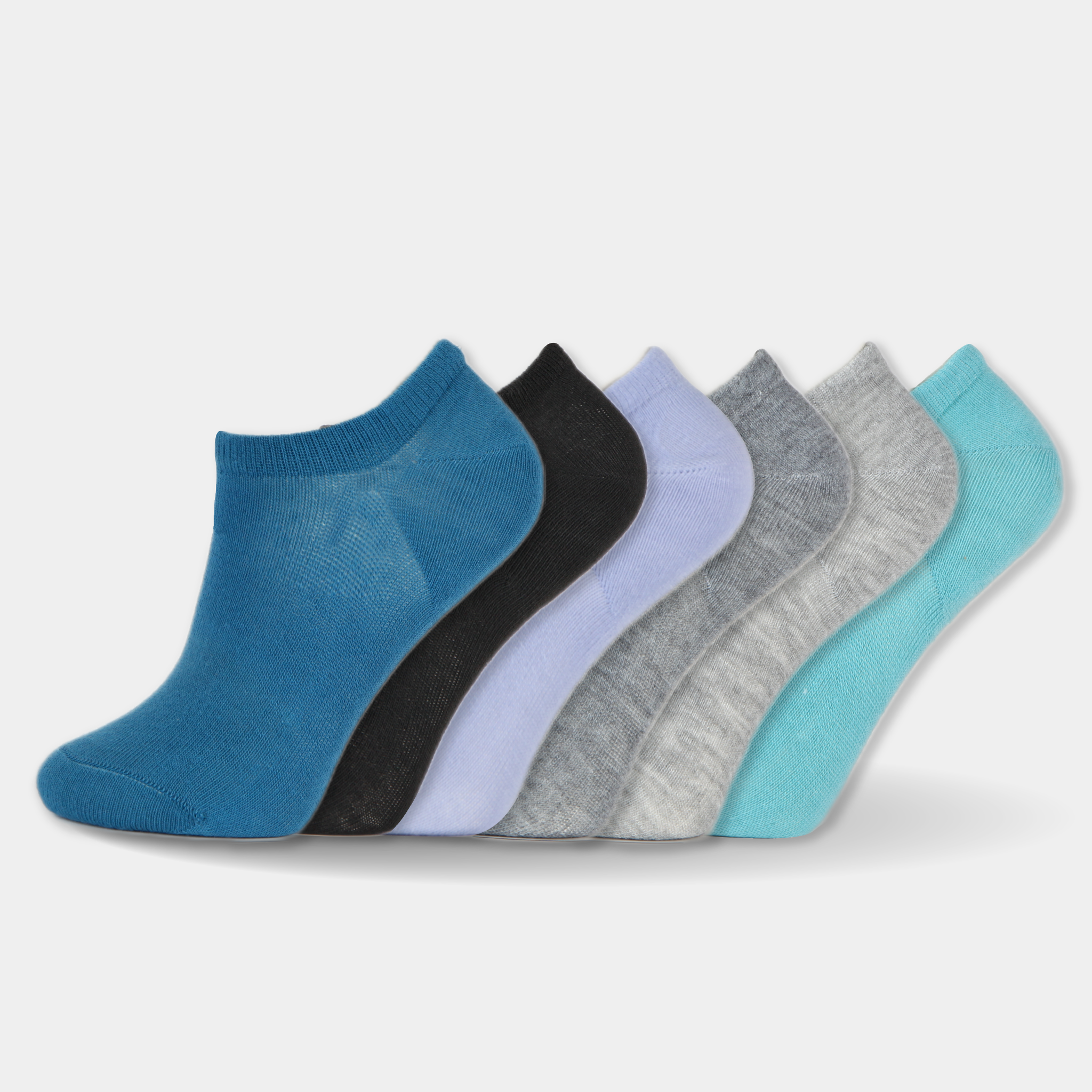 No Show Liner 6 Pair Bundle Socks-Assorted Colors-TEAL