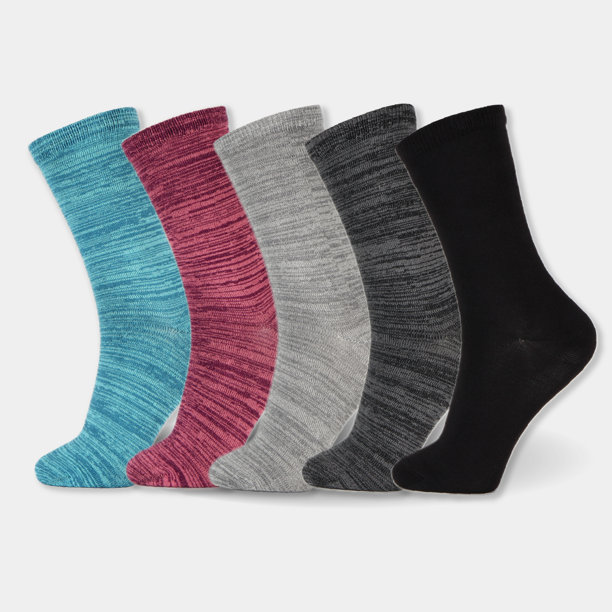 6 Pair Pack Crew Assorted Colors Random Feed Socks-TEAQ