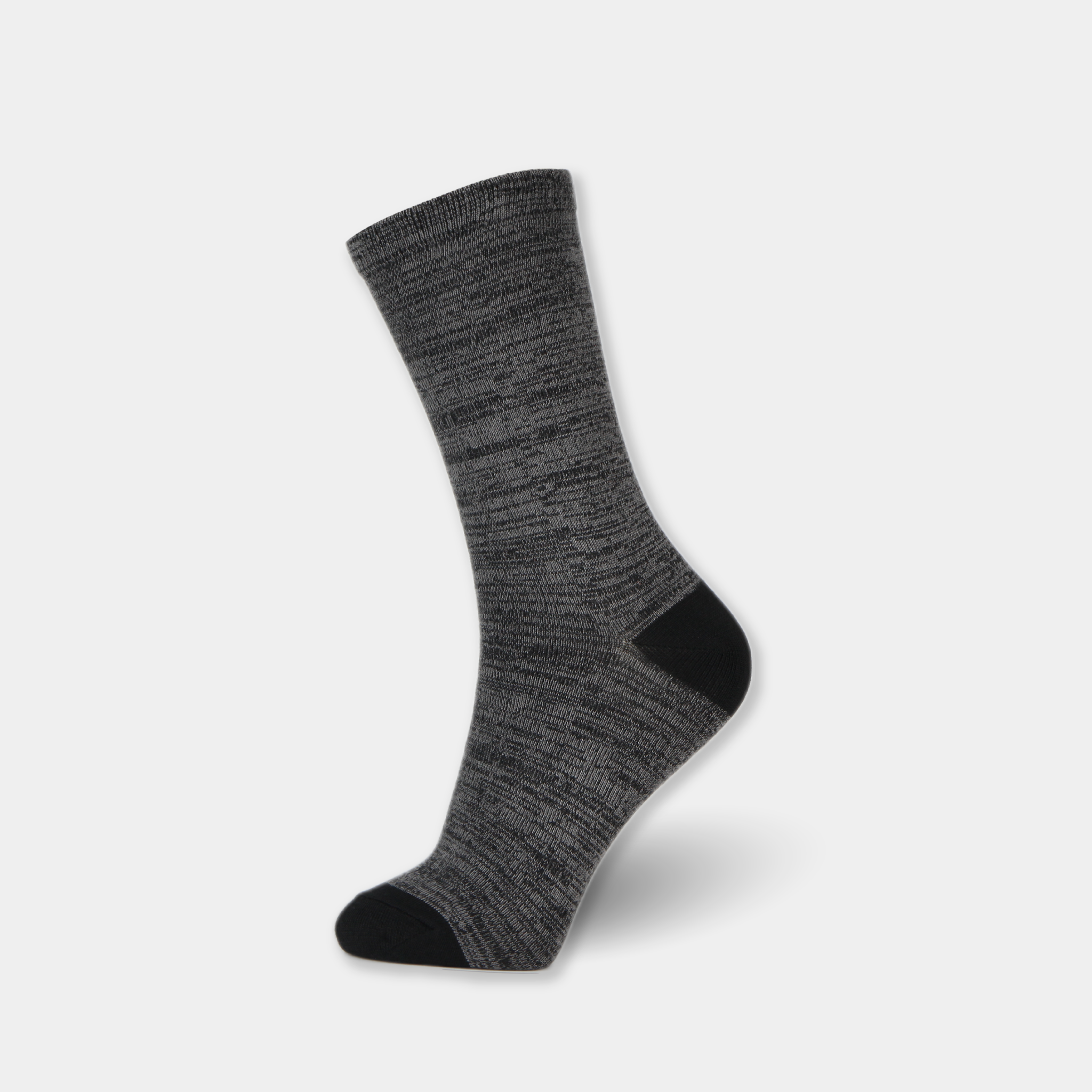 6 pairs Crew Socks Charcoal Gray Assorted Colors-CHGY