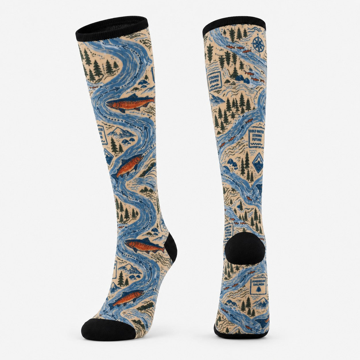 Long Compression Printing Socks