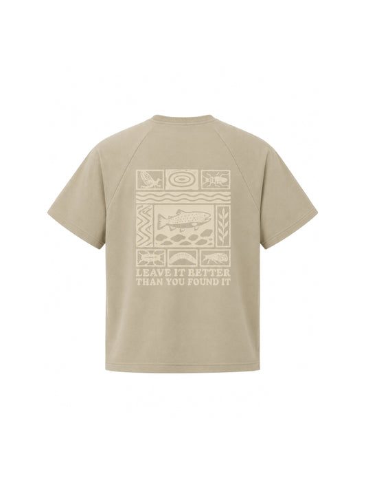 Kool Wool Series - "Fish Block Print" Women's Wide Fit Short Sleeve T-Shirt