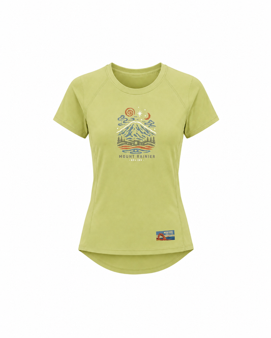 Kool Wool Series - "Dreamy Mount Rainier" Women's Fitted Short Sleeve T-Shirt