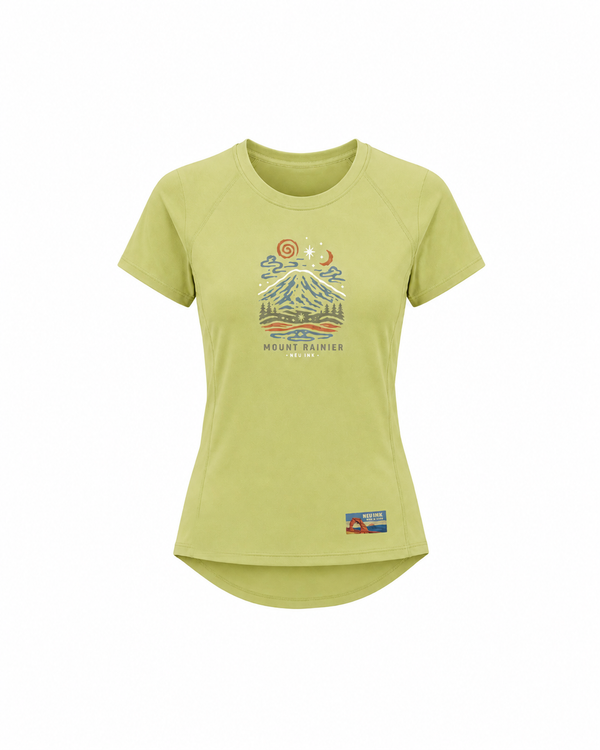Kool Wool Series - "Dreamy Mount Rainier" Women's Fitted Short Sleeve T-Shirt