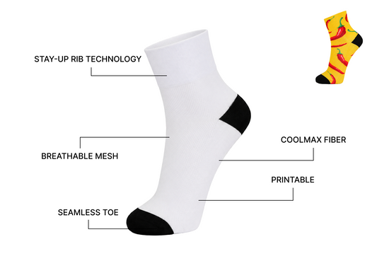 Aero COOLMAX® Crew Socks - Full-Color Print