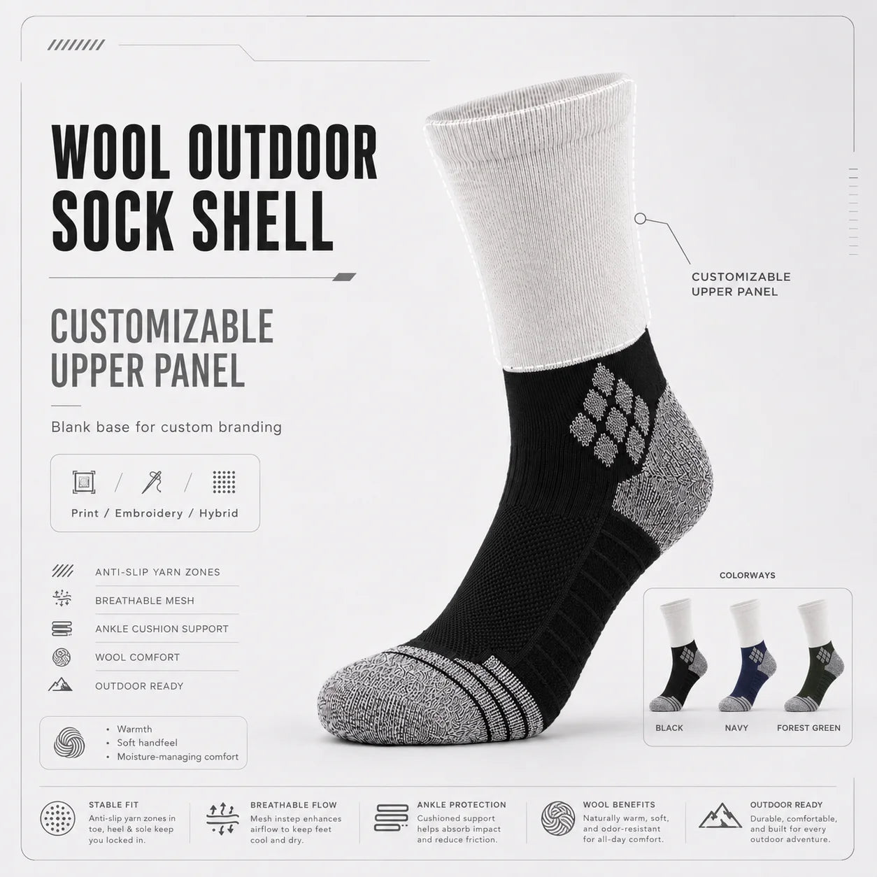 Custom Wool Outdoor Socks