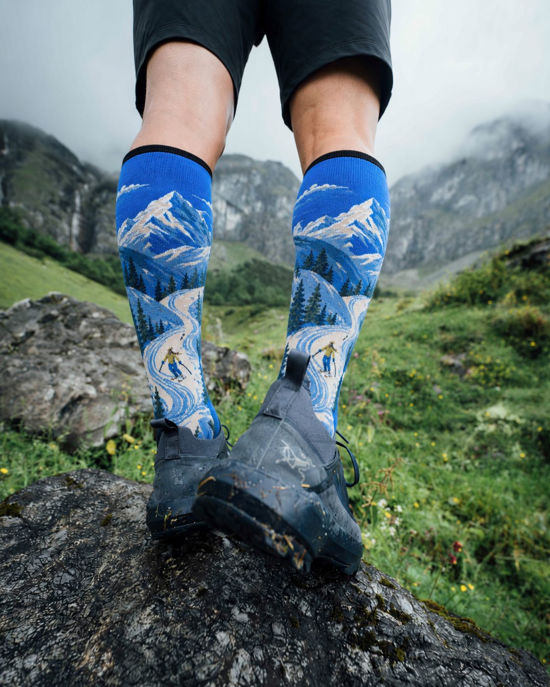 Long Compression Printing Socks