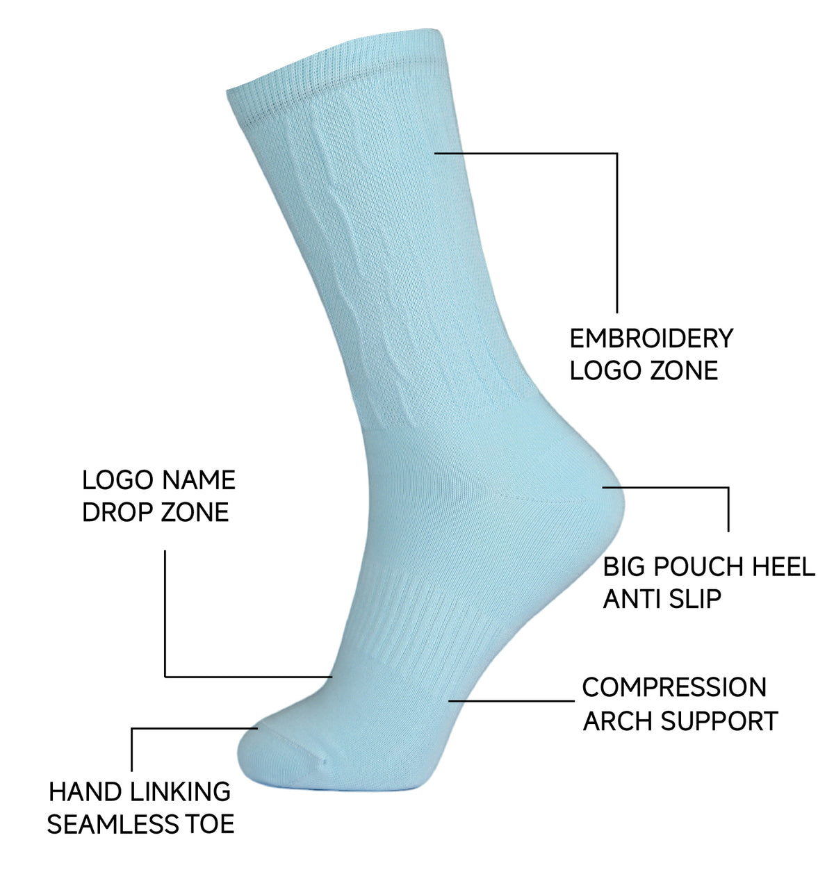 Everyday Crew Socks – Embroidered