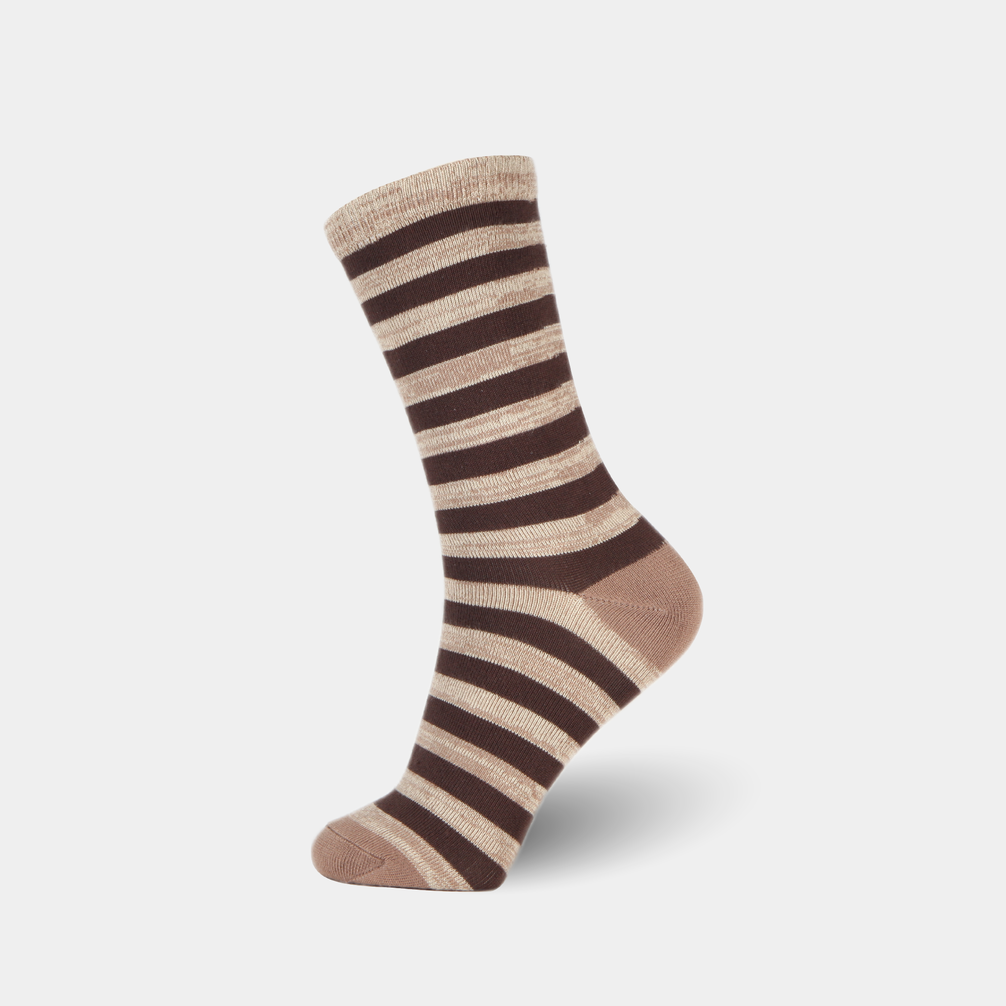 brown striped crew sock