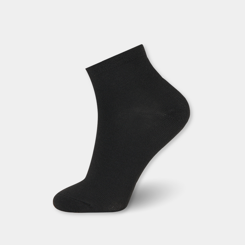 6 Pair Pack Black Ankle Socks-BLCK