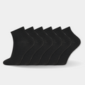 6 Pair Pack Black Ankle Socks-BLCK