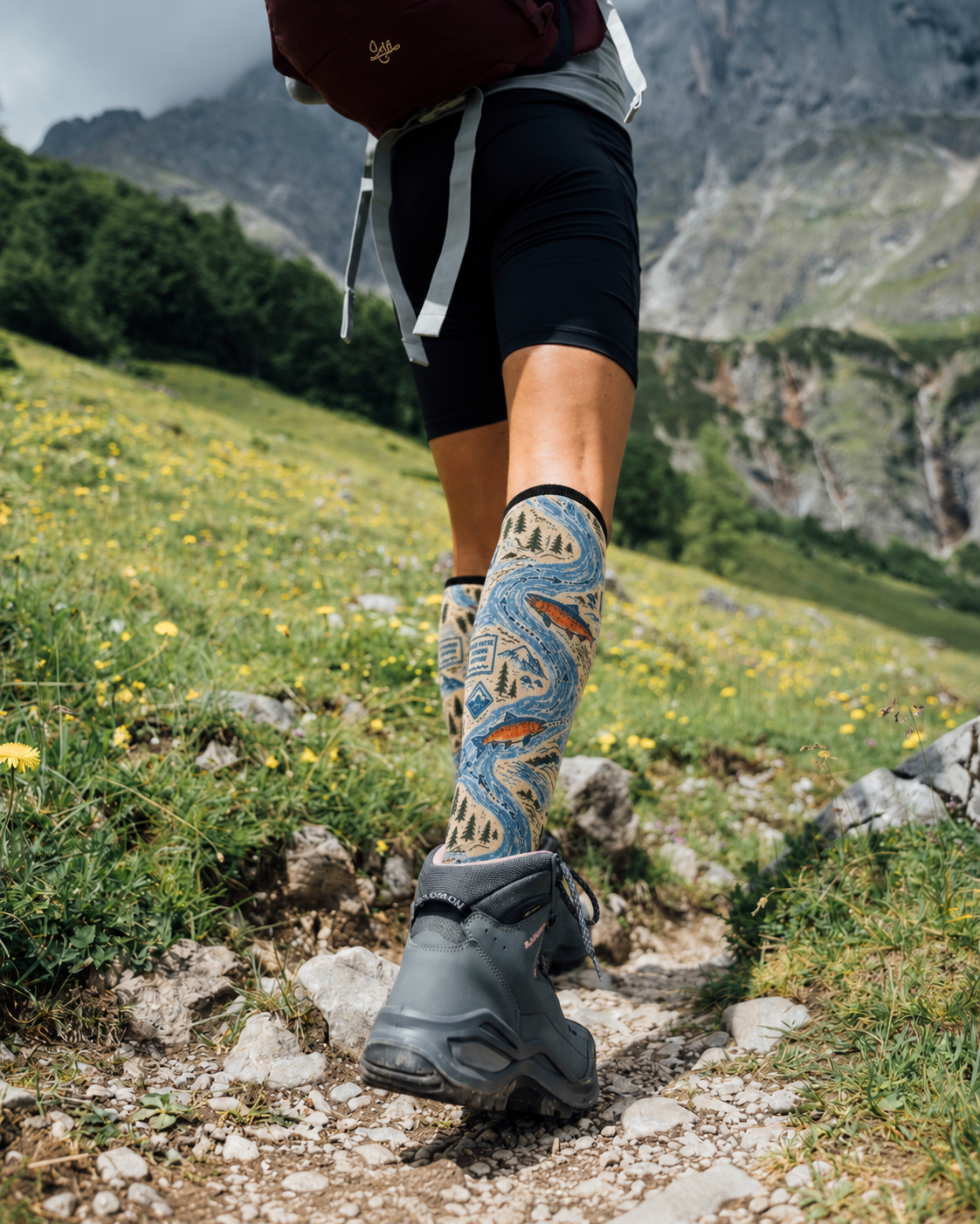 Long Compression Printing Socks