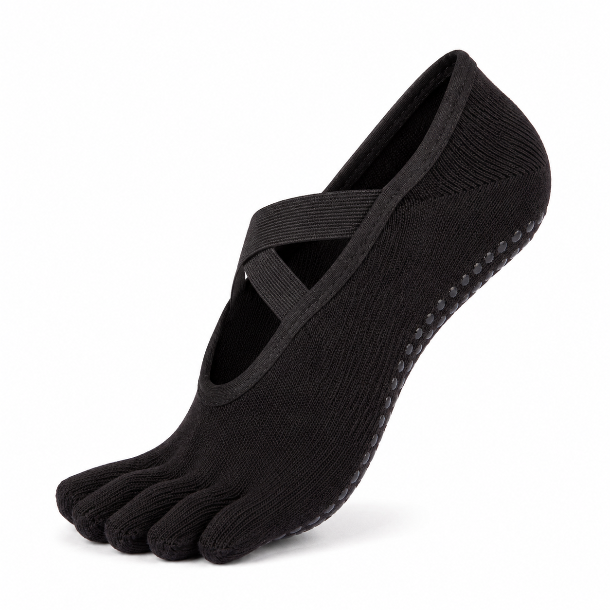 Women's Five-Toe Low Cut Grip Yoga Socks with Straps